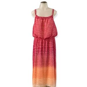 Emma & Michele Dress Pink And Orange Sleeveless Maxi Sundress Size XL